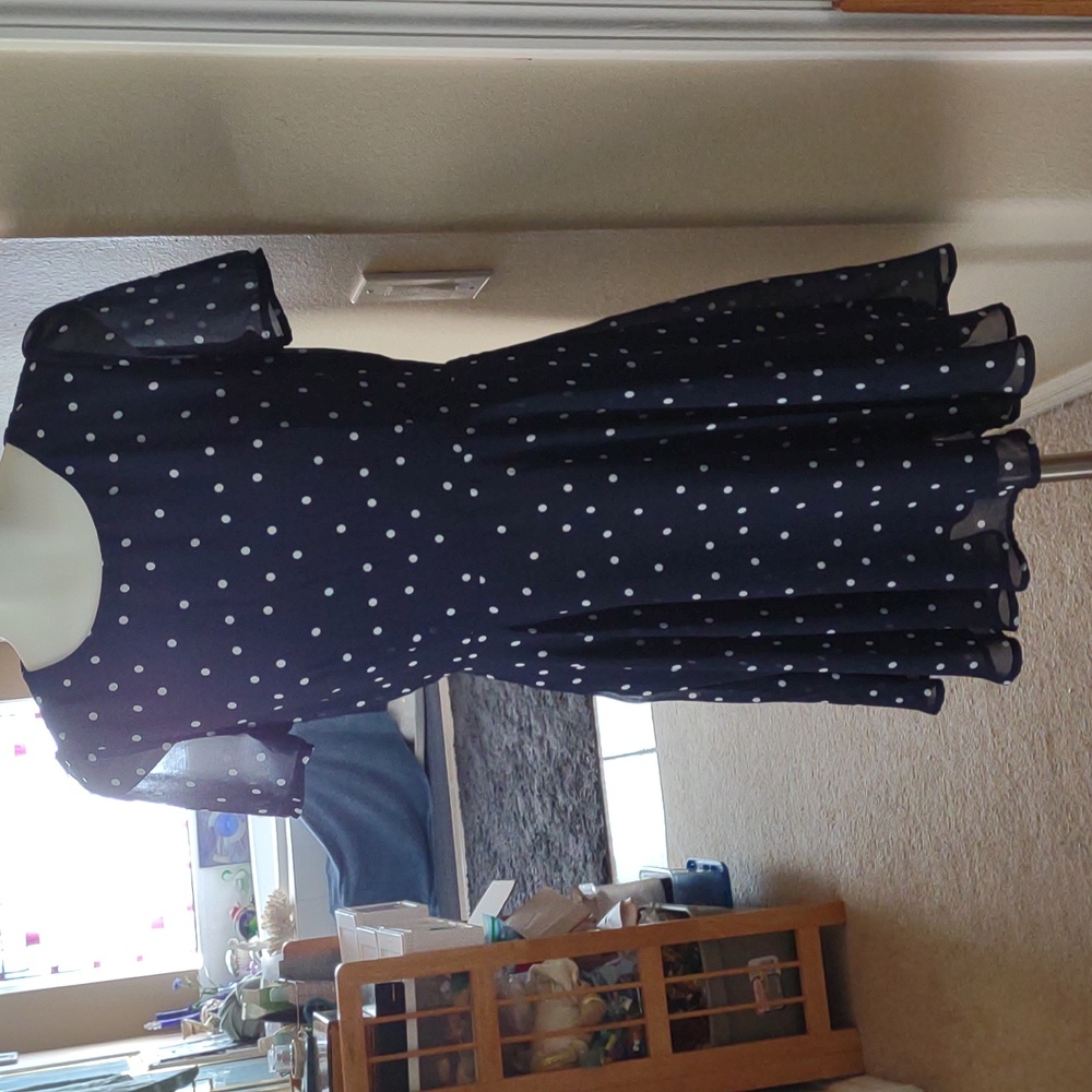 Mimi chica navy & white polka dot dress small